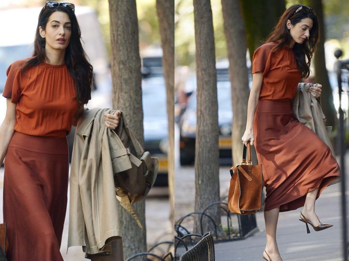 Amal Clooney Shows Us How To Wear A Slip Skirt to Work This Autumn
