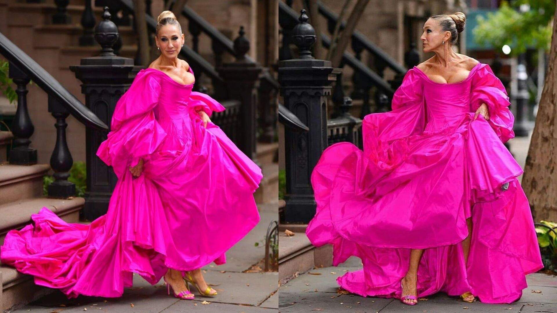 carrie bradshaw pink dress