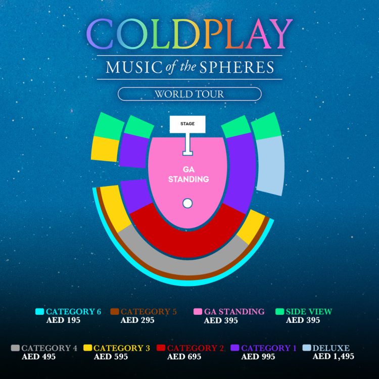 Coldplay Reveals The Seating Plan For its Abu Dhabi Concert Harper's