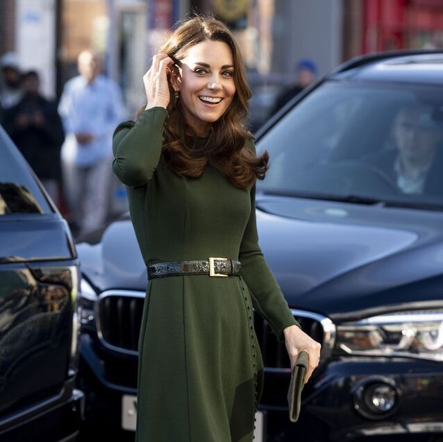 Kate Middleton Wears A Green Belted Midi Dress To Visit Family Action ...