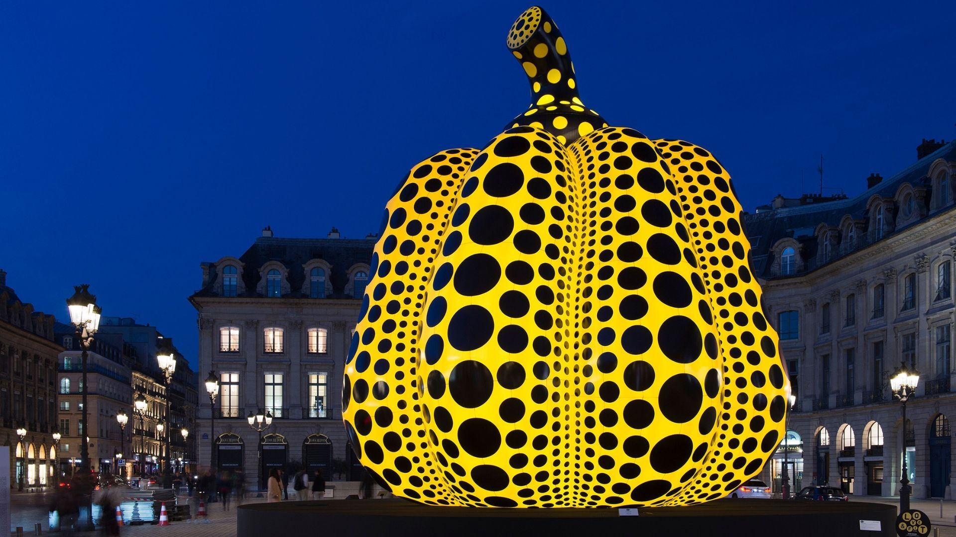 A giant Yayoi Kusama sculpture has popped up on the façade of the