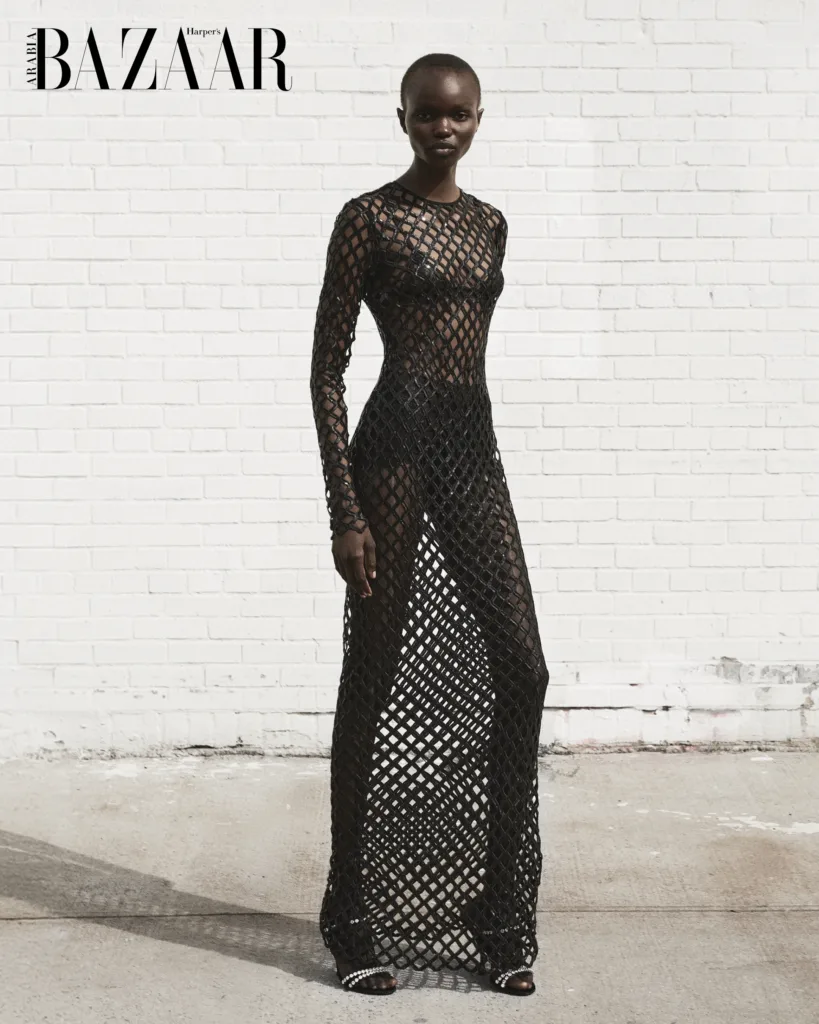 Adau Aguer at Supreme New York modelling for January 2026 issue fashion shoot 