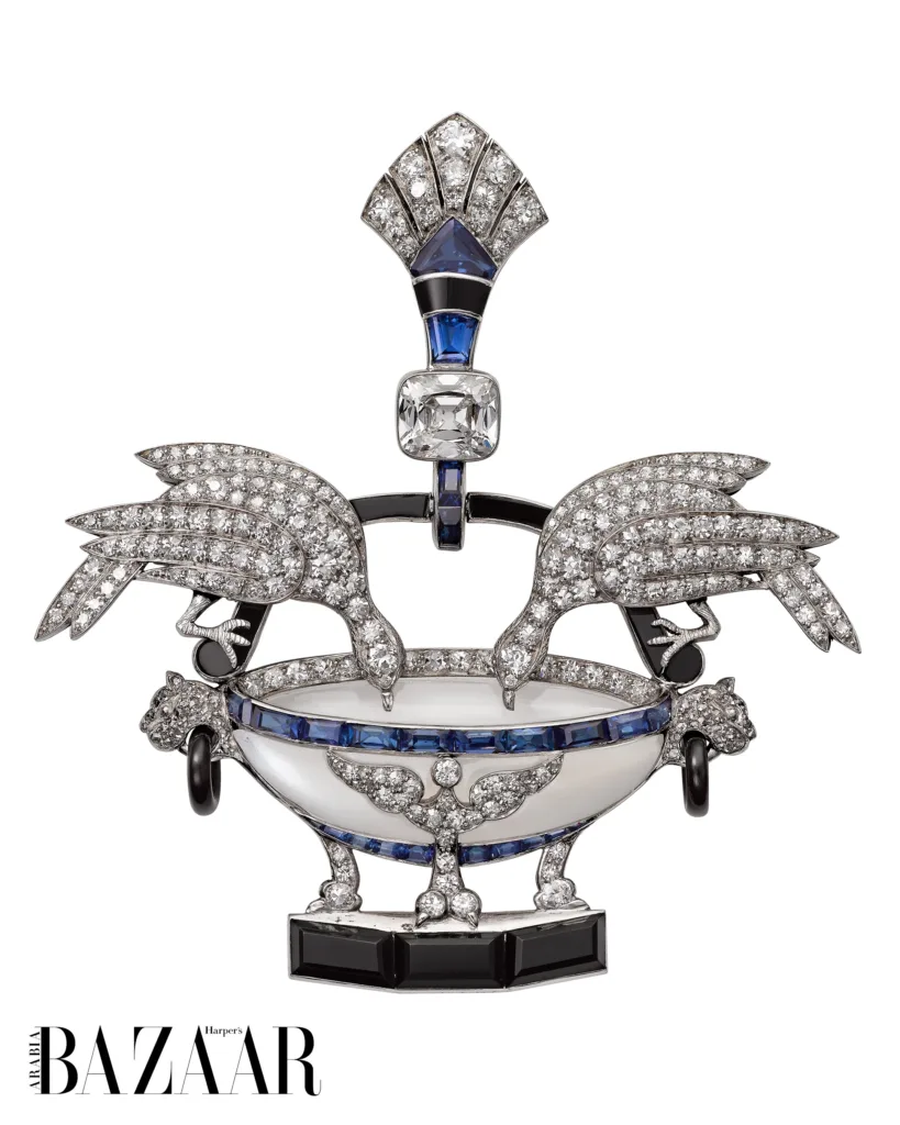 Cartier vintage art deco bird fountain brooch