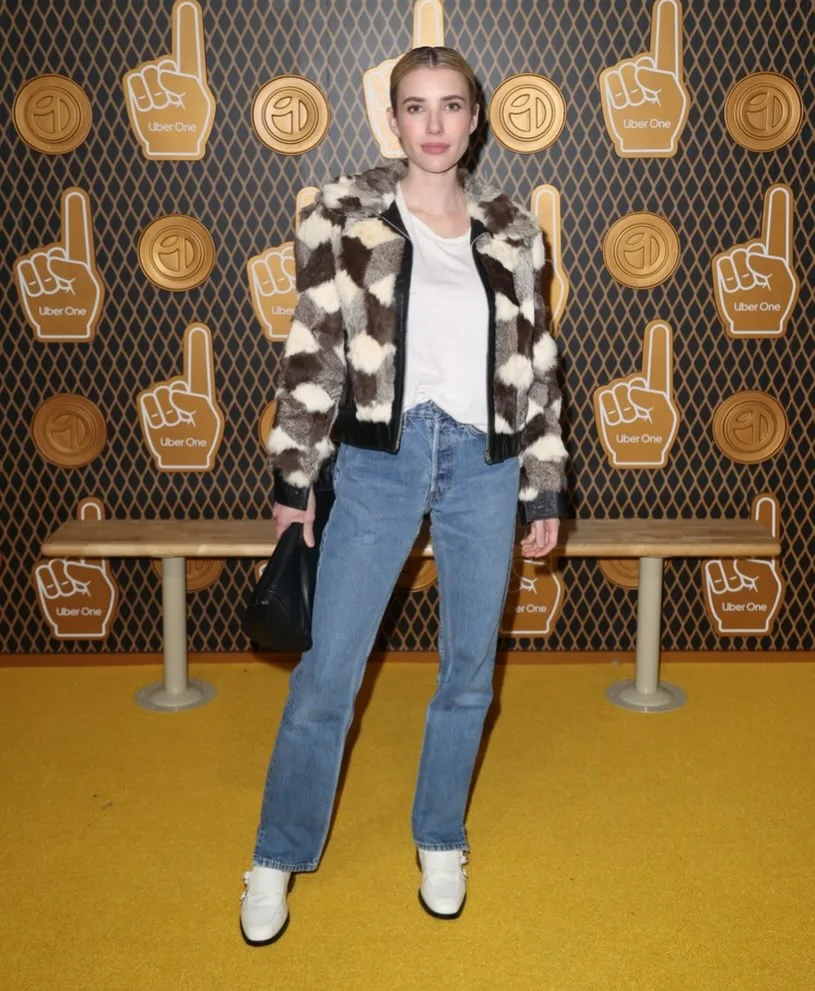 Emma Roberts at the Super Bowl 2026