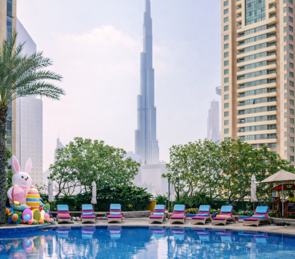 A picture taken at Shangri-La Dubai of the Burj Khalifa