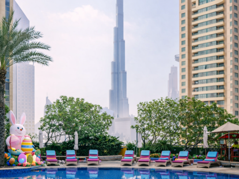 A picture taken at Shangri-La Dubai of the Burj Khalifa