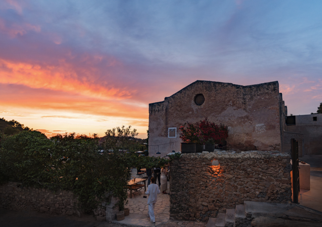 sa Capella's exterior stone entry